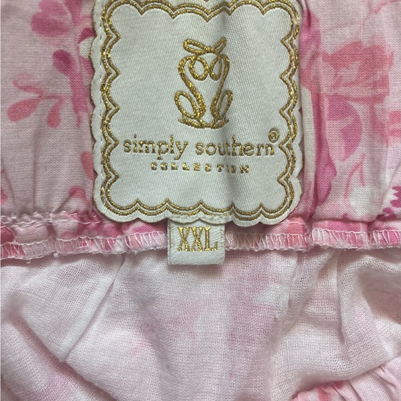 Simply Southern Pink and Blue Floral A-Line Skirt - Picture 3 of 6